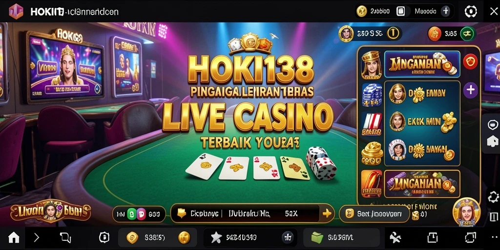 Tampilan screenshot HOKI138 menampilkan dealer profesional dalam permainan Live Casino.