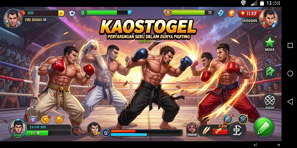 Tampilan gameplay KAOSTOGEL dengan pertarungan seru dan grafis menawan.