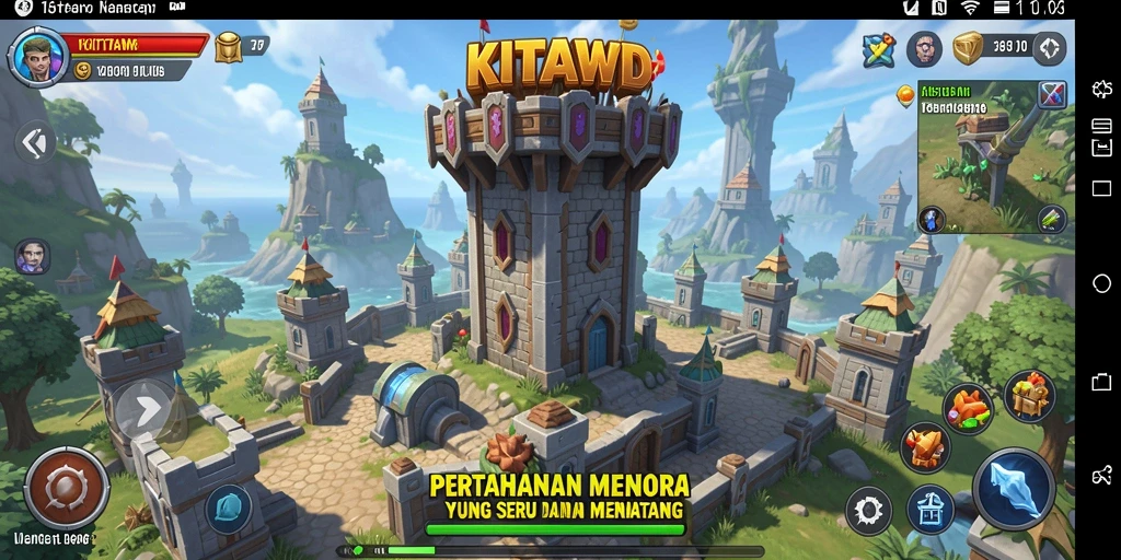 Tangkapan layar dari gameplay menara pertahanan yang menegangkan di KITAWD.