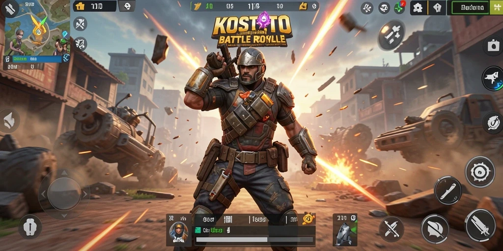 Gameplay seru KOSTOTO dalam pertempuran Battle Royale.