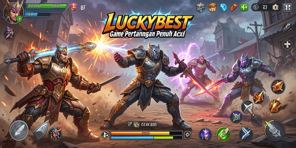 Tangkapan layar menunjukkan aksi pertarungan intens di LUCKYBEST.