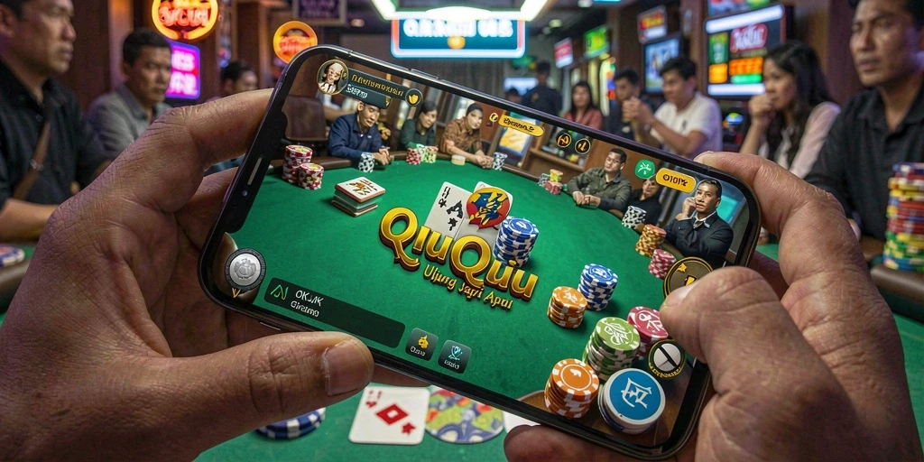 Tampilan gameplay seru dalam permainan QiuQiu.