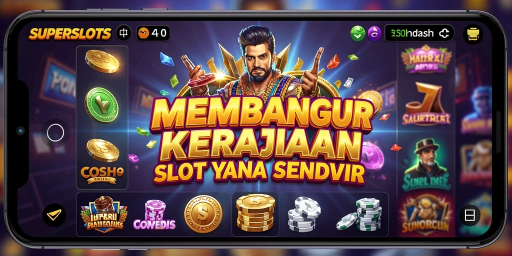 Screenshot gameplay SUPERSLOTS menunjukkan desain kasino yang mengagumkan.
