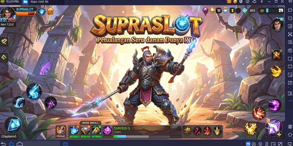 Tampilan gameplay mendebarkan dalam petualangan RPG SUPRASLOT.