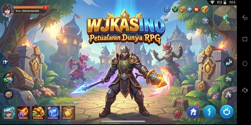 Screenshot WJKASINO menampilkan aksi pertarungan epik dalam dunia RPG.